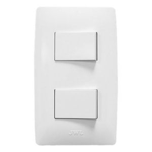 JWJ JTL-B72-39 – Apagador Doble / 127 V~ 60 Hz / 10 A / 4.6 x 3.1 x 1.2 in / Blanco