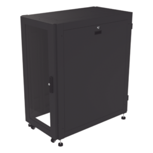 LINKEDPRO BY EPCOM LP-60100-24U-R2 – Gabinete de Piso para Telecomunicaciones / 24 UR / 600 x 1000 mm / Puerta con Cristal Templado / Cierre 3 Puntos / Postes Ajustables