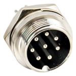 SYSCOM PARTS M-18 – Conector Socket Hembra / 8 Contactos Macho / Soldable / Seguro Roscable / 3.5 x 1.7 cm / 0.46 oz