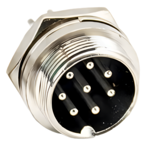 SYSCOM PARTS M-18 – Conector Socket Hembra / 8 Contactos Macho / Soldable / Seguro Roscable / 3.5 x 1.7 cm / 0.46 oz