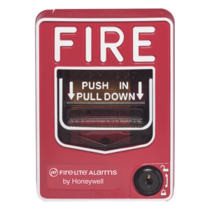 FIRE-LITE BG-12LOB – Estación Manual de Alarma Contra Incendio / Doble Acción / Uso Exterior / Cerradura de Llave / Contacto SPST 0.25 A / Policarbonato Rojo