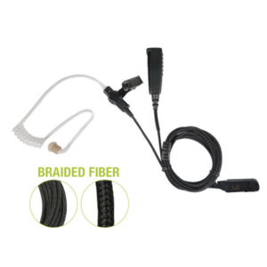 PRYME SPM-2300-M11-BF – Micrófono de Solapa / Doble Cable de Fibra Trenzada / Conector Motorola / Compatible TRBO XPR3300/3500
