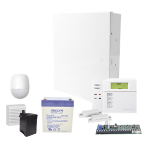 HONEYWELL HOME RESIDEO VISTA48START – Panel de alarma cableado VISTA-48LA / teclado / sensor de movimiento / 2 contactos magnéticos / sirena 15 W / batería y transformador