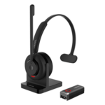 FANVIL DH301D – Diadema Inalámbrica / DECT 6.0 + Bluetooth 5.3 / Cancelación de Ruido IA / IPX7 / Alcance 300 m (984.3 ft) / Audio HD