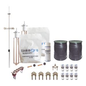 LINKEDPRO BY EPCOM KLP-TZ-PRO – Kit Pararrayos Torre 98 ft / Punta Dipolo Corona Aluminio / Electrodo Cobre 30A / Filtro Equipotencial / Accesorios Instalación