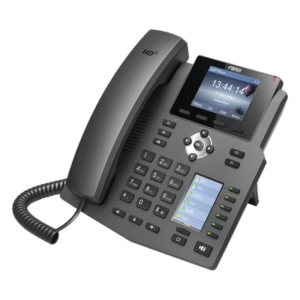 FANVIL X4 – Teléfono IP empresarial para 4 líneas SIP con 2 pantallas LCD, 6 teclas BLF/DSS, conferencia de 3 vías, PoE