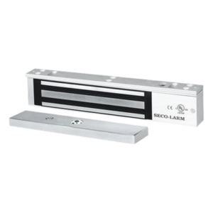 ENFORCER SECOLARM E941SA600PQ – Chapa Magnética Electromagnética / 600 lb (272 kg) / 12/24 VDC Seleccionable / Sensor de Estado de Unión / LED / Uso Interior