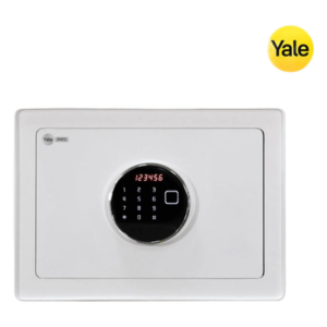 YALE-ASSA ABLOY MX86942 – Caja Fuerte Electrónica / Apertura Biométrica, Código y Llave / Puerta Acero 4 mm / 2 Bulones 20 mm / 50 Huellas / Alarma Intrusión / Luz Interna LCD