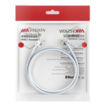 HIKVISION DS-1NP6UEC0-050-W – Cable de Parcheo / UTP / Cat. 6 (24 AWG) / 0.50 Metros (1.64 Pies) / Color Blanco / PoE+ / Interior