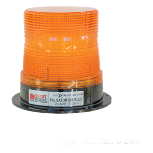 FEDERAL SIGNAL 211-694-02 – Estrobo PULSATOR(R); 551 PLUS Faro de Flash Sencillo con Montaje Permanente, Color Ámbar, 8 J, 12-48 Vcc