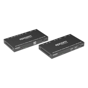 EPCOM PROAUDIO EPP-EHB100AU – Extensor HDMI HDBaseT / 4K2K@60Hz / HDR 4:4:4 / 18 Gbps / Alcance 100 m (328 ft) / USB KVM / IR Bidireccional / PoC / HDCP 2.2