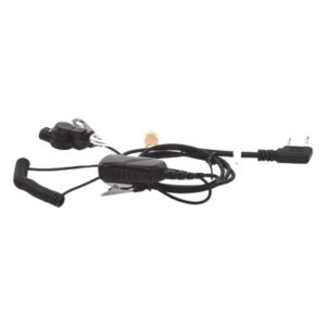 PRYME SPM-1301 – Micrófono de Solapa con Audífono Discreto / Tubo Acústico Intercambiable / Cable Reforzado Poliuretano / PTT Integrado / Compatible Kenwood Serie G