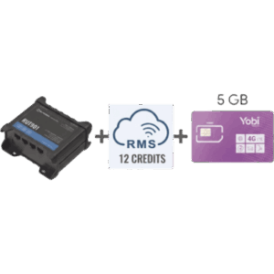 TELTONIKA RUT901+1YRMS+5GBYOBI – Router Teltonika LTE/4G RUT901 + 12 creditos RMS  + SIM de YOBI de 5GB por Mes durante un año de servicio (solo datos)