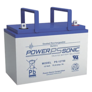 POWER SONIC PS-12750-T6 – Batería de Respaldo AGM/VRLA / 12V / 78.6 Ah @20 hr / Vida Útil 10-12 Años / Terminales T6 / Certificación UL