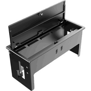 KRAMER T-IN4-REC2(B) – Table In-Surface Connectivity Box | 4 Módulos | Diseño Minimalista | Instalación desde Arriba | Negro-RAL 9011 | 242 x 99.5 x 113 mm (9.52 x 3.91 x 4.45 in)