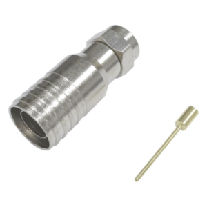 EPCOM TITANIUM TT11-F03 – Conector F Macho / Plegable / 75 Ohm / Para Cable RG-11 / Rango -20°C a 80°C / Cuerpo Bronce-Niquelado