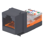 PANDUIT NK5E88MBLY – Conector Jack Keystone / Cat 5e / RJ45 / 8P8C / Leadframe / T568A/B / Sin Blindaje / 1 Puerto / Negro