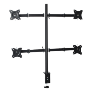EPCOM EPS710ED4 – Soporte de Escritorio Articulado / 4 Monitores 13 a 27" / Carga 15 kg (33 lbs) por Pantalla / VESA 75x75 y 100x100 / Acero / Giro ±30°