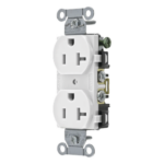 HUBBELL HUB-BR-20-WHI – Receptáculo Dúplex / 20 A / 125 V / 2 Polos 3 Hilos / Calibre 14-10 AWG / Montaje en Pared