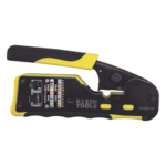 KLEIN TOOLS VDV226-110 – Ponchadora/Pelacables/Cortacables / Conectores Pass-Thru RJ45 / RJ11/RJ12 Estándar / Matraca Ciclo Completo / 28-22 AWG