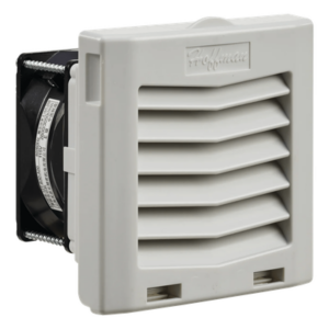 HOFFMAN HF0416414 – Ventilador con Filtro de Montaje Lateral / 21 CFM (36 m³/h) / 115 Vca / Click-Fit / Rejilla con Bisagra / 4"