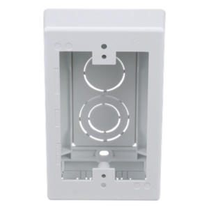 PANDUIT JBX3510WH-A – Caja de Pared Superficial / 5 x 3.26 x 1.62 in / PVC Auto-extinguible UL94-V0 / 3 Entradas de Tubería
