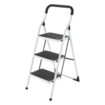 SURTEK SYS-ETT-3 – Escalera plegable tipo taburete / Acero / 160 kg / 1.2 - 2.1 m (3.9 - 6.9 ft) / 1.13 m (3.7 ft)