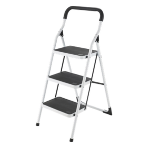 SURTEK SYS-ETT-3 – Escalera plegable tipo taburete / Acero / 160 kg / 1.2 - 2.1 m (3.9 - 6.9 ft) / 1.13 m (3.7 ft)