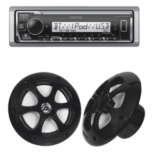 JVC  KENWOOD KE/1613MRB – Estéreo Marino con Bluetooth / Pantalla 255 Segmentos / Ecualizador 13 Bandas / Bocinas 6.5' Resistentes al Agua / 3 Salidas Preamplificadas 4.0V