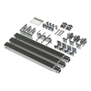 EPCOM POWERLINE EPLAMO011X3ST – Caja de accesorios de aluminio anodizado / Montaje techo / Arreglo 1x4 / Inclinación 20-45° / Resistencia viento 136 km/h / 21.3 kg