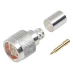 RF INDUSTRIES,LTD RFN-1006-3I – Conector N Macho / Anillo plegable / LMR-400, 9913, CNT-400, RG8/U-SYS, RFLASH-1113, 8214 / Cuerpo bronce plateado / Contacto oro