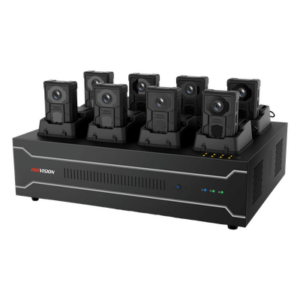 HIKVISION DS-MH4172I – Estación de Acoplamiento para Cámaras Corporales DS-MH4172I / Carga y Recopilación de Datos para 8 Cámaras / 4 HDD de 2 TB a 6 TB / Interfaz USB 3.0 y Ethernet / Compatible con Windows 10