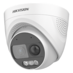 HIKVISION DS-2CE72DF3T-PIRXOS – Cámara Turret TURBOHD / 2 Megapixel 1080p / Imagen a Color 24/7 / Luz Blanca 20 m (65.6 ft) / Sensor PIR 110° / Sirena 93.5 dB / Estrobo Rojo-Azul / IP67 / WDR 130 dB / Micrófono Integrado