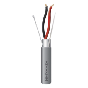 GENESIS 2221-1009/1000 – Cable para Alarma / 2 Conductores / 16 AWG / Blindado / Riser CMR-CL3R-FPLR-FT4 / 305 m (1000 ft) / Gris