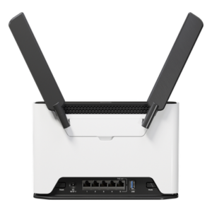MIKROTIK H53UIG-5HAXQ2HAXQ – Router Wi-Fi 6 / AX3600 / 4x4 MIMO / 5 Puertos Gigabit / CPU ARM 4 Núcleos 2.2 GHz / Antenas Externas 5-6 dBi / USB 3.0