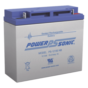 POWER SONIC PS-12180-NB – Batería de Respaldo AGM/VRLA / 12V / 18 Ah / Terminales NB / Vida Útil 5 Años / Libre de Mantenimiento
