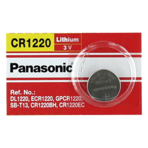 PANASONIC CR1220 – Batería de Litio tipo Moneda / 3V / 35 mAh / CR1220 / No Recargable / -30°C a +60°C