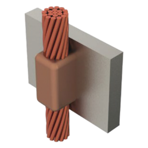 TOTAL GROUND TGM-CPVPV3-2/0 – Molde para soldadura exotérmica / Cable 2/0 AWG a placa vertical / Diseño de paso vertical / Aplicaciones industriales