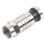EPCOM TITANIUM TT-CON-509-RG6 – Conector F Macho / Compresión en Línea / Cable RG-6 / Cuerpo Bronce Niquelado / Contacto Central Oro / Aislante Teflón