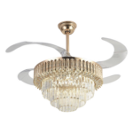 JWJ JLV-042 – Ventilador de Techo con Luminario LED / 110 V CA 50/60 Hz / 88 W / 4500 lm / 2700-4000-6500 K / 3 Tonos de Luz / 1075 mm (3.5 pies) / 6 Velocidades / No Dimeable