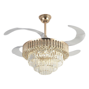 JWJ JLV-042 – Ventilador de Techo con Luminario LED / 110 V CA 50/60 Hz / 88 W / 4500 lm / 2700-4000-6500 K / 3 Tonos de Luz / 1075 mm (3.5 pies) / 6 Velocidades / No Dimeable