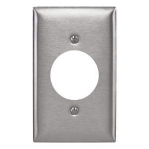 RACO HUB-SS-720 – Placa de Pared / Abertura Simple 1.6" (40.6 mm) / Acero Inoxidable 302/304 / 20-30 A / No Magnética / Acabado Cepillado Horizontal
