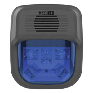 MACURCO - AERIONICS HS-B-HORN – Sirena Estroboscópica / 15-110 cd Ajustable / 16-33 VDC / Montaje Superficie o Embutido / Compatible Paneles DVP-120 y Detectores Serie 6/12