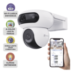 EZVIZ CS-H90 – Cámara PT IP / Dual Lente 4MP+4MP / Rotación 360° / Visión Nocturna Color 40 m (131.2 ft) / Audio Bidireccional / IP65
