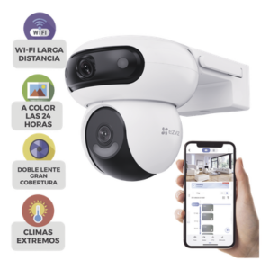 EZVIZ CS-H90 – Cámara PT IP / Dual Lente 4MP+4MP / Rotación 360° / Visión Nocturna Color 40 m (131.2 ft) / Audio Bidireccional / IP65