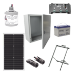 EPCOM POWERLINE PL12K – Kit Solar 12 Vcc / Panel 50 W / Controlador 10 A / Batería 100 Ah / Gabinete IP66 / Montaje en Poste
