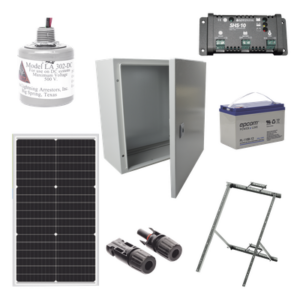 EPCOM POWERLINE PL12K – Kit Solar 12 Vcc / Panel 50 W / Controlador 10 A / Batería 100 Ah / Gabinete IP66 / Montaje en Poste