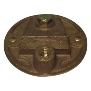 TOTAL GROUND TG-BR – Base Redonda para Pararrayo de Punta Maciza / Bronce / Paso de Cable Recto o 90°