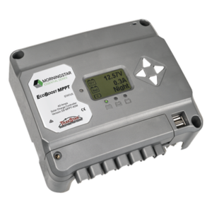 MORNINGSTAR EBMPPT40M – Controlador de Carga Solar MPPT / 40 A / 12V y 24V / Pantalla LCD / 2 Puertos USB 3A / Control de Iluminación