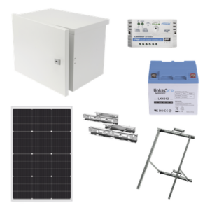 Syscom KITPVCCTVSE – Kit de Alimentación PV para CCTV / 12 Vcc / 14 W Máx / Controlador PRO8512 / Incluye Panel, Batería, Controlador y Accesorios